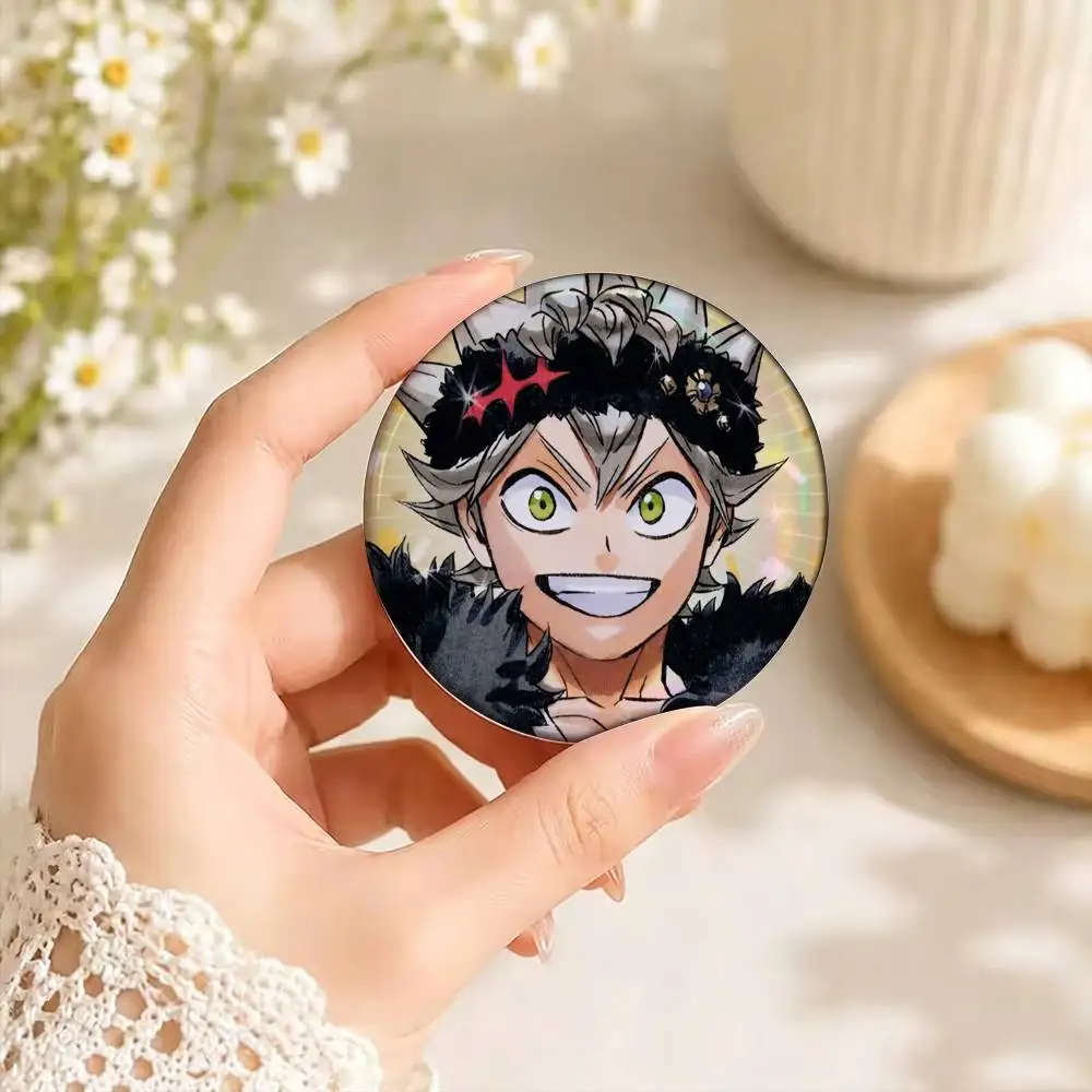 Popular Black Clover Asta Enamel Pin Tinplate Round Brooch Cosplay Nijigen Otaku Culture Badge 25mm 32mm 44mm 58mm view 6