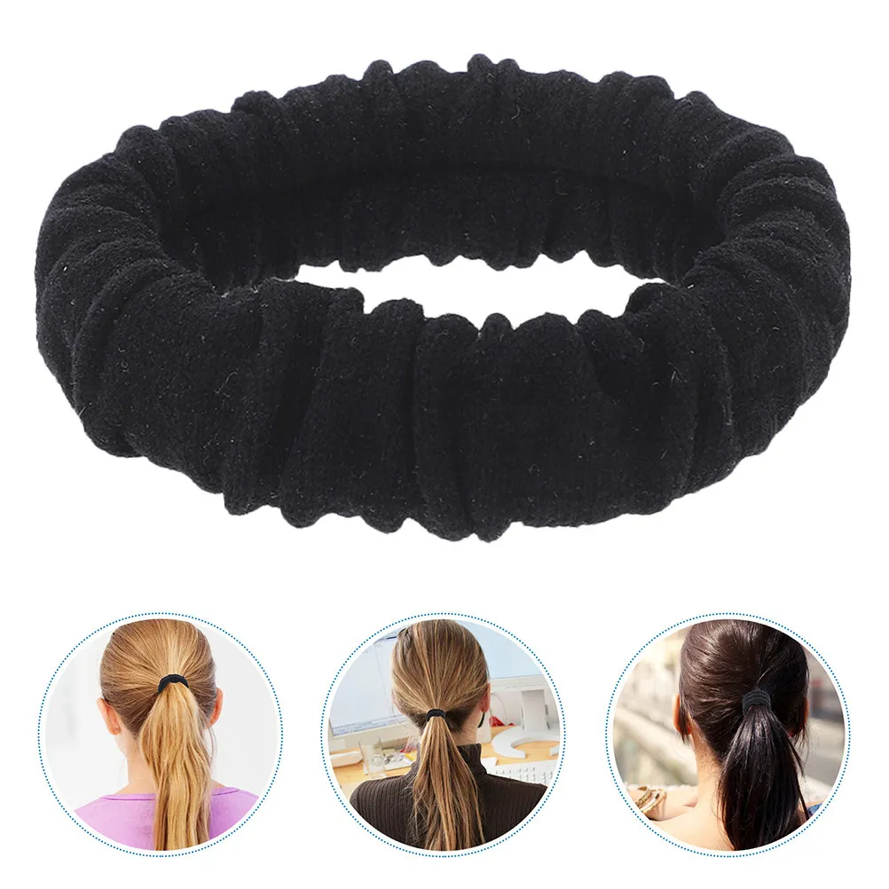 

8Pcs Black Elastic Hair Ties Fit No Slip Secure Hold for Daily Use Gym Travel Work School Fine Or Thick Hair