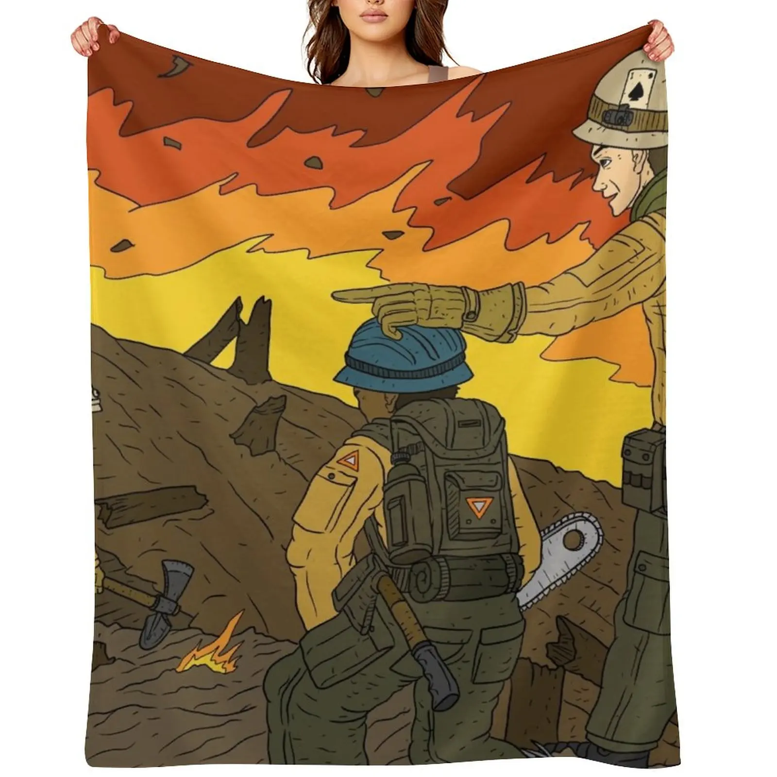 

hotshot fire fighters. forest service. Throw Blanket Large Furrys Soft Plush Plaid valentine gift ideas Blankets