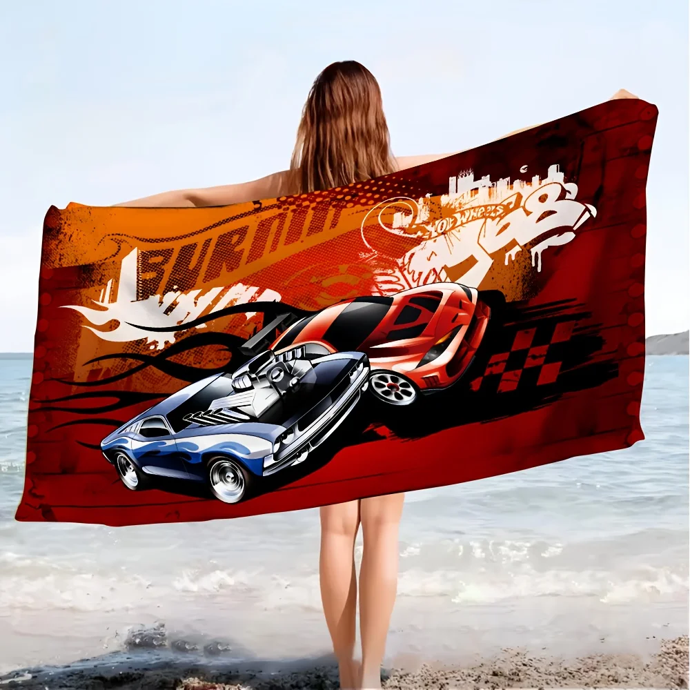 Fashion Trend-H-Hot-W-Wheels polyester microfiber beach towel is highly absorbent, suitable for swimming and beach outings