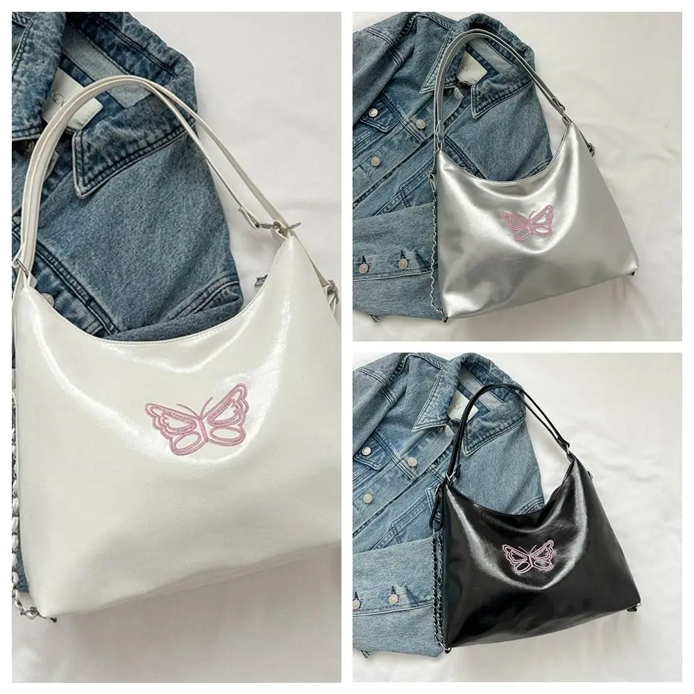 Creative Butterfly PU Leather Tote Bag Multi Functional Chain Dual Purpose Bag Handbag All-match PU Leather Backpack Outdoor