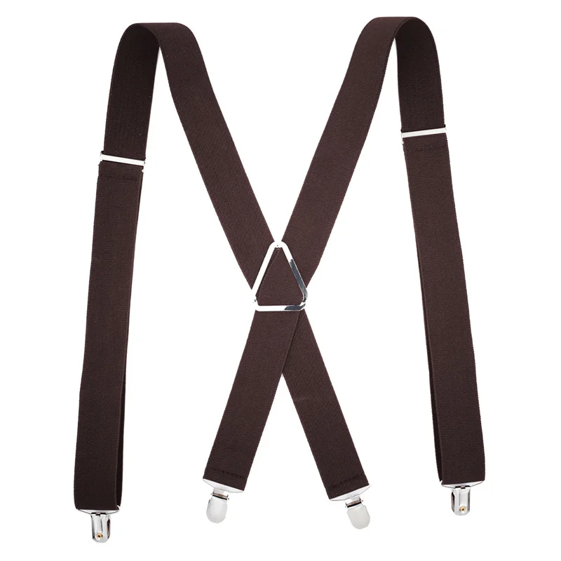 High Quality Men Women Solid Colorful Elastic Suspenders