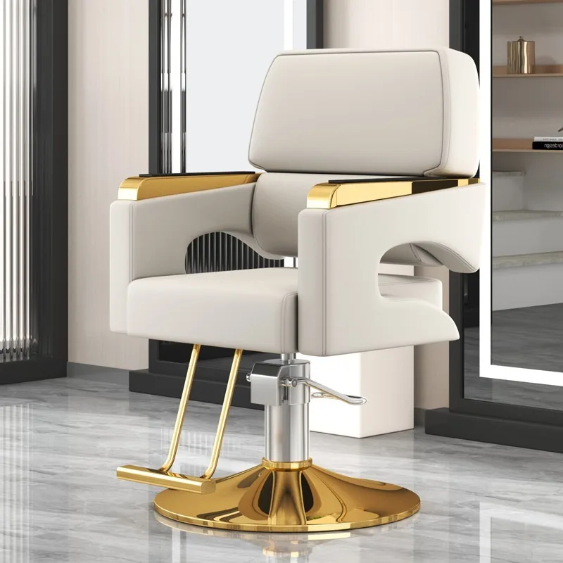 

Lifter Luxury Barber Chair Metal Protector Backrest Swivel Barber Chair Nordic Comfy Cadeira De Cabeleireiro Salon Furniture