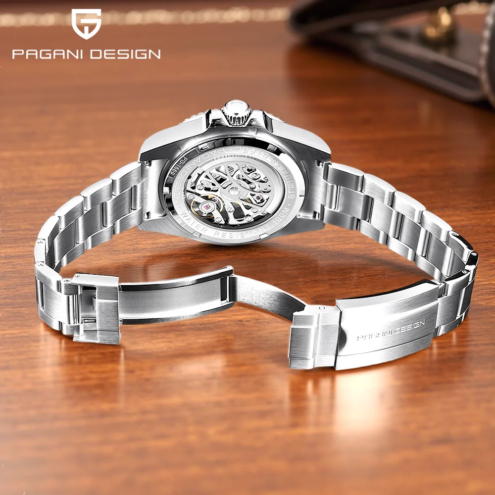 PAGANI DESIGN Men's Mechanical Watch Hollow Stainless Steel Waterproof Fashion Men's Watch 1659