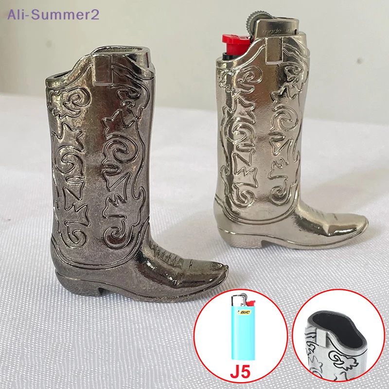 {Summer2} Creative Personalized Metal Boots Design Lighter Case With Engraved Patterns For J5 J25 New Men's Minimalist Gift