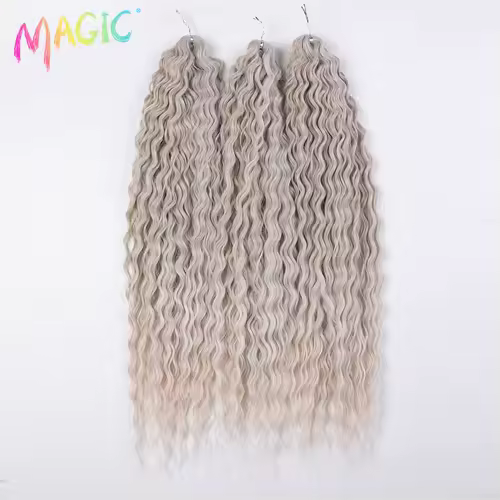 Magic Ariel Curl Hair Water Wave Twist Crochet Hair Synthetic Braid Hair Ombre Blonde 22 Inch Deep Wave Braiding Hair Extension - Image 3