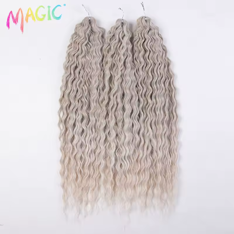 Magic Ariel Curl Hair Water Wave Twist Crochet Hair Synthetic Braid Hair Ombre Blonde 22 Inch Deep Wave Braiding Hair Extension - Image 3