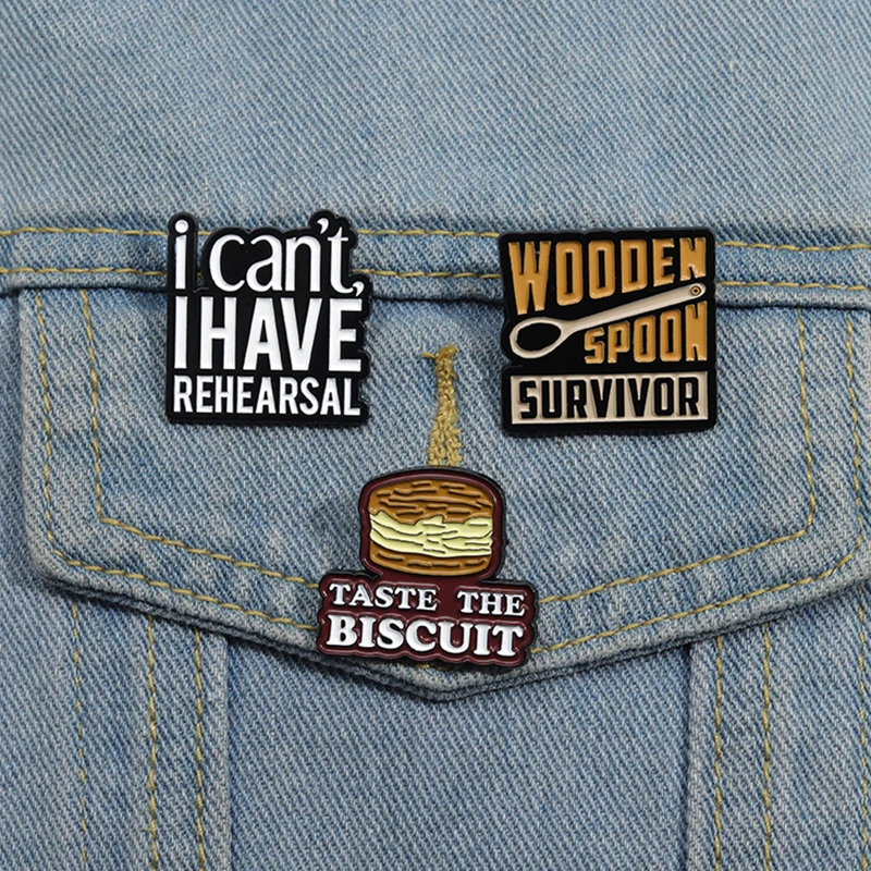 TASTE THE BISCUIT Enamel Pins Custom Gourmet Food Brooches Lapel Badges Funny Jewelry Gift for Kids Friends