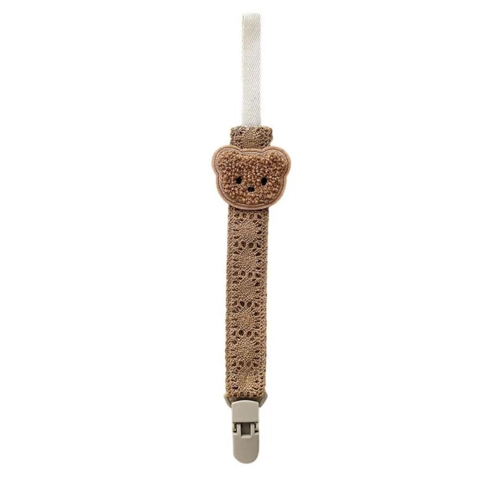 Cartoon Cute Bear Pacifier Chain Hanging Portable Fabric Rope Dummy Nipple Clip Plastic Soother Accessory
