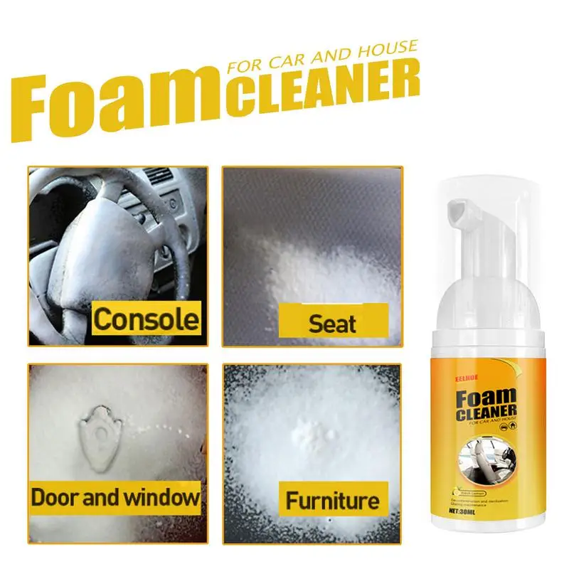 All-Purpose Foam Cleaner Sprays Multifunctional Foam Cleaner For Car Lemon Flavor Rinse-Free Cleaners Cleaning Sprays For Car