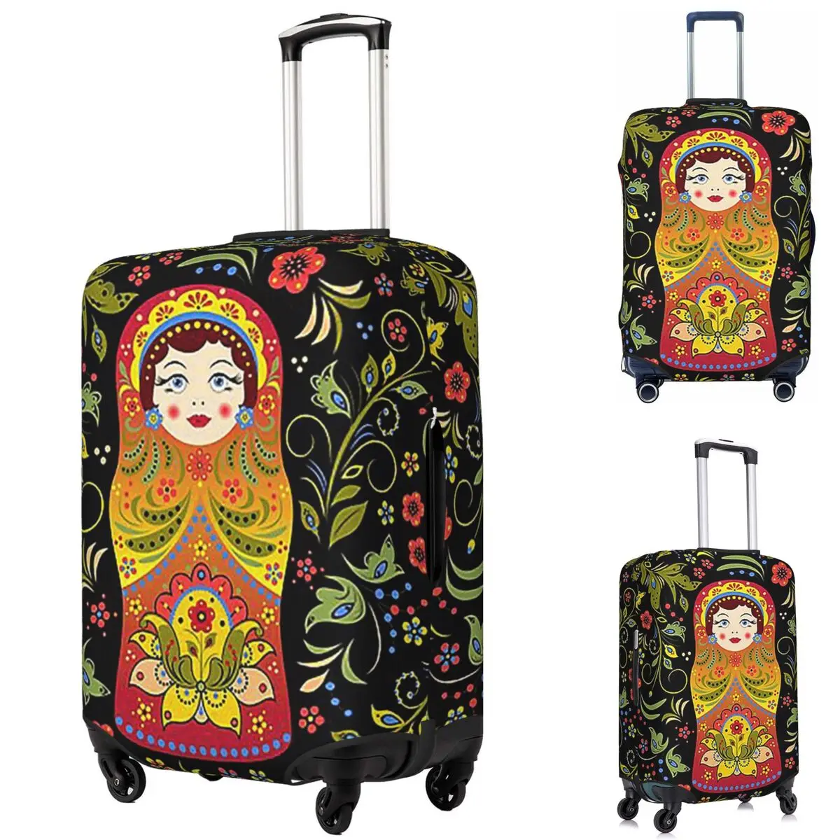 

Russian Doll Matryoshka Suitcase Cover Protection Elastic Travel Luggage Protector Covers for 18-32 Inch