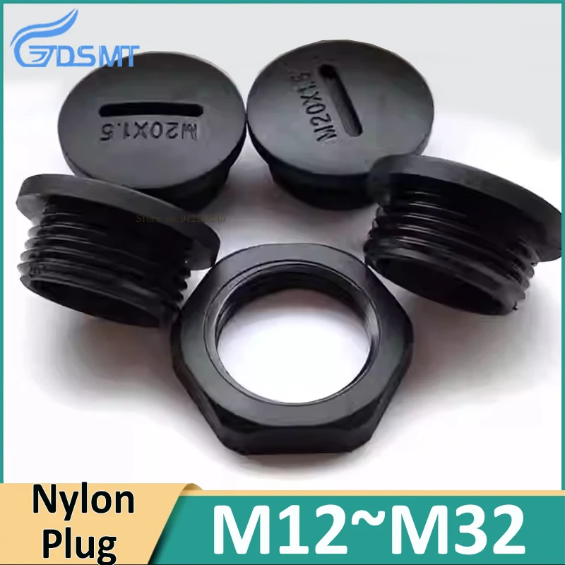 M12~M32 Nylon Waterproof Plug Plastic thread sealing plug Black/White Hole Cover Cap