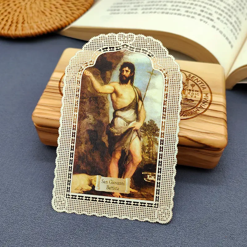 Seria Saint Men Hollow Lace Christ Student Bookmark Chrześcijańskie figury katolickie Karty religijne Prezenty kościelne ﻿