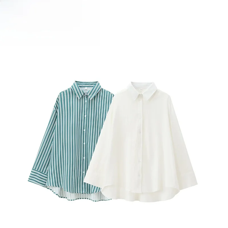ZBZA-Cseta hoada de mezcla de aodón para mujer, diseño transparente, combina con todo, fibra de poliéster de manga lar...
