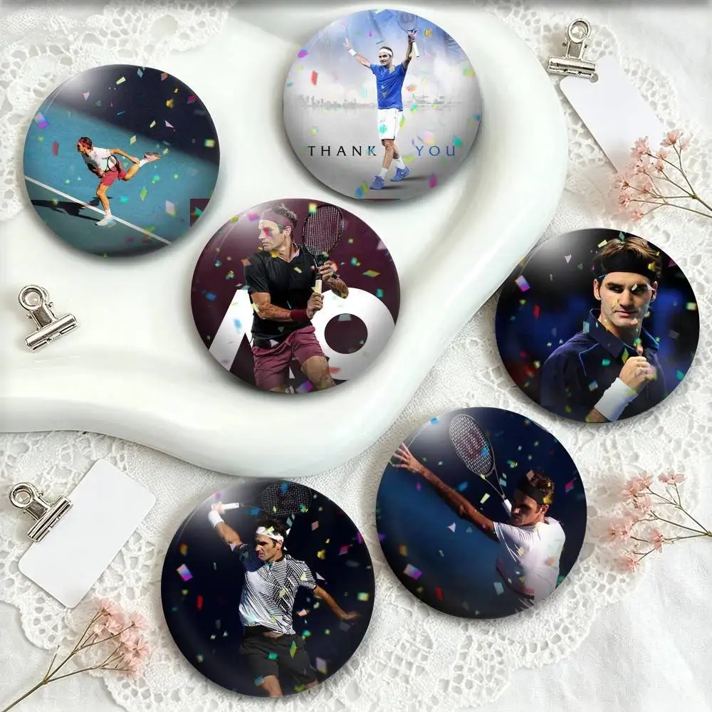 Tennis R-Roger Federer  25mm 32mm 44mm 58mm 75mm Brooches Badges Pins for Accessories Gift
