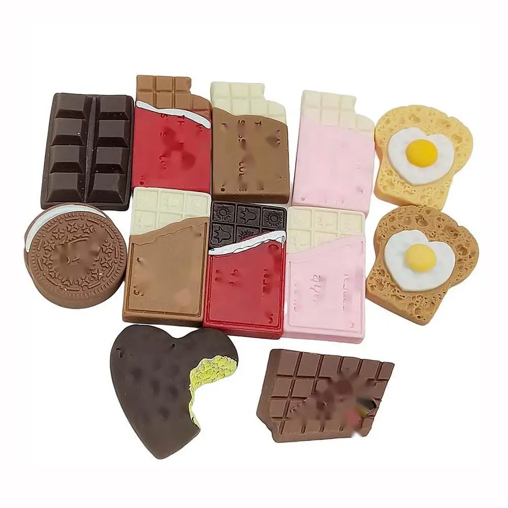 

Simulation Chocolates Egg Bread Food Resin Flatback Crafts Decoration Cabochon For Scrapbook DIY Doll House Accessories