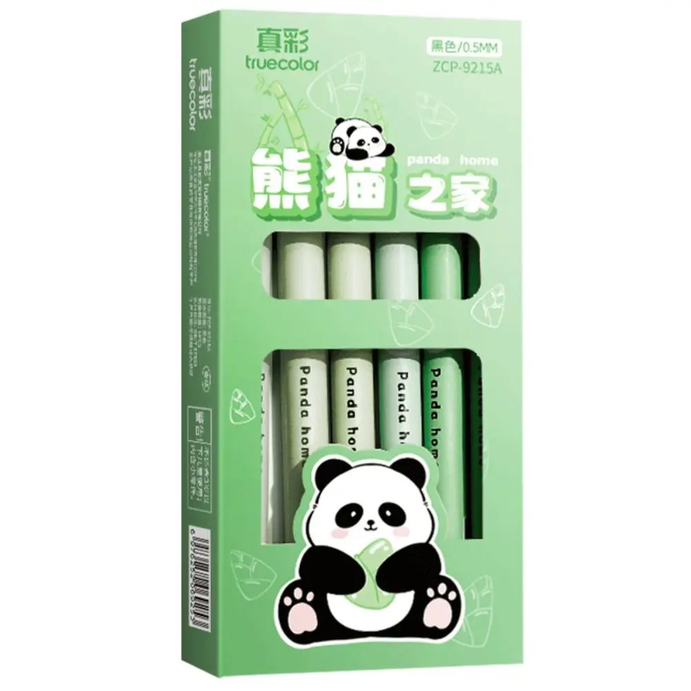 6PCS/Box Simple 0.5MM Black Ink Straight Liquid Pen Writing Tool Quick Drying Neutral Pen Capybara Ballpoint Pen Gift