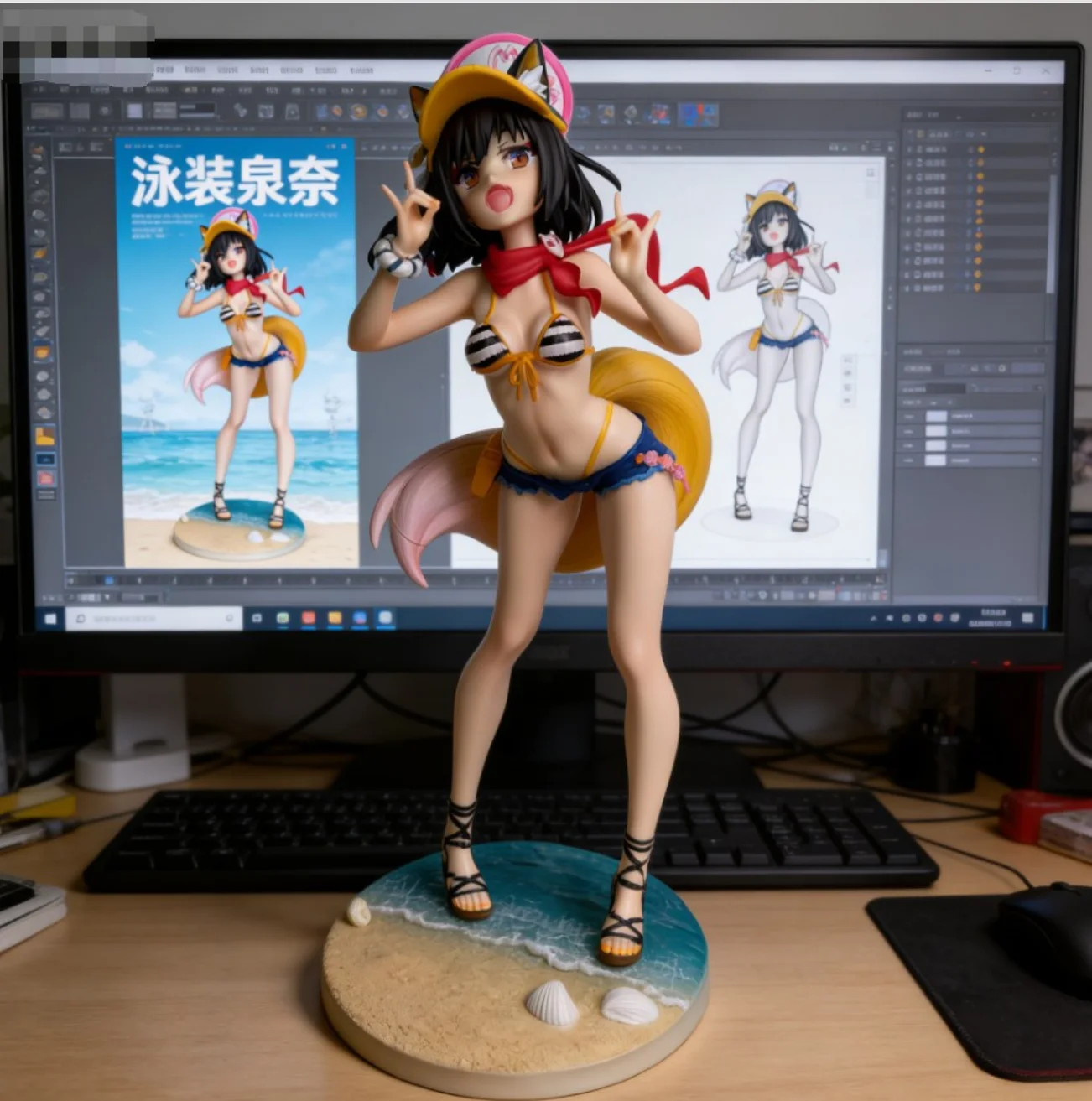 Figura de Anime Blue Archive, Chica Linda y Hermosa en Traje de Baño, Posura de Pie, Modelo Decorativo de Fábrica