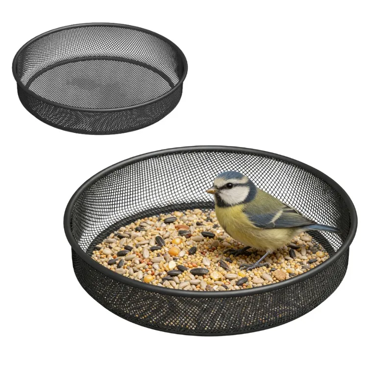 

Hanging Wild Bird Feeder Outdoor Rustproof Iron Circular Tray Durable Metal Weather Resistant Steady Garden Yard Decoration