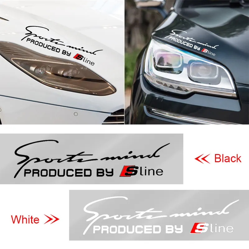 

Car Front Head Light Eyebrow 3D Sticker Decorator Engine Hood Sport Design For Audi Sline A1 A3 A4L A5 A6 A7 Q3 Q7 TT R8 B5 B6