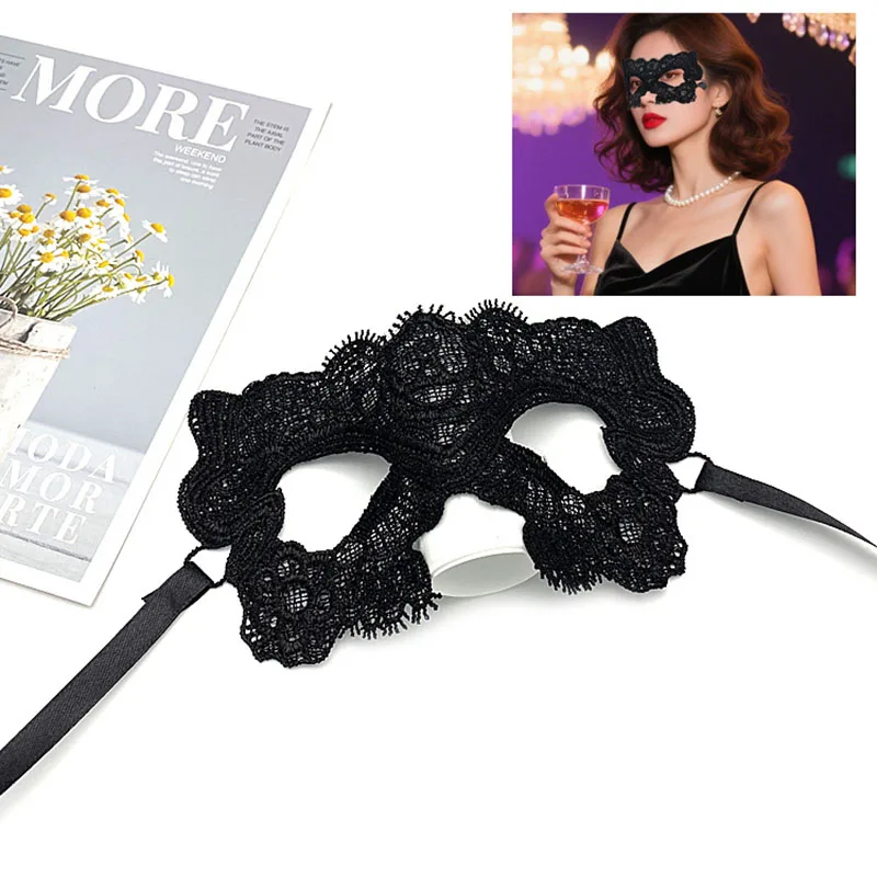 Cosplay Accessories Halloween Makeup Masks Ball Mask Sexy Black Lace Embroidered Eye Mask Cosplay Props Yiwu Accessories Eyewear