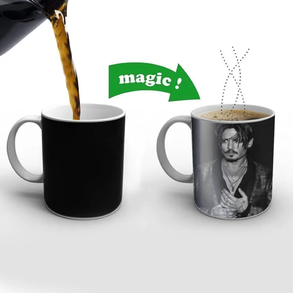 Johnny-Depp-One Piece Coffee Mugs And Mug Creative Color Change Tea Cup Ceramic Milk Cups Novelty Gifts