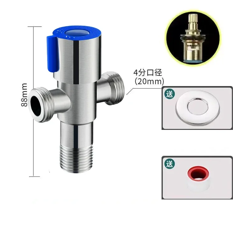 304 roestvrijstalen inlaatklep voor warm en koud water, geschikt voor badkamer, keuken, spoelbak, toilet, en als drukregelaar.