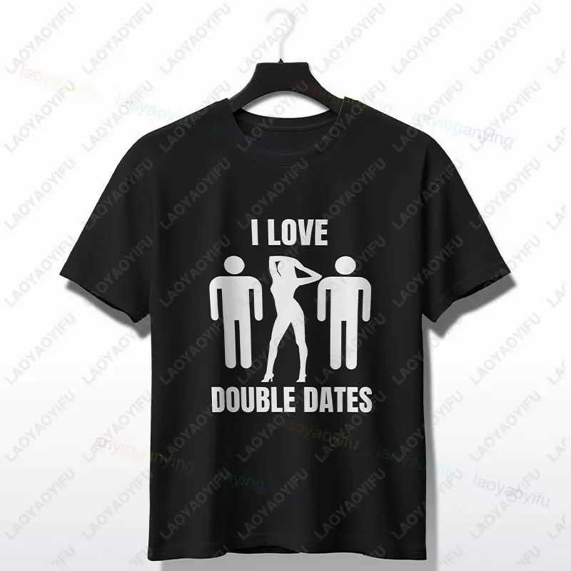 Funny I Love Double Dating, Swinging, Hot Wife T-Shirt Casual Crewneck Short-sleev Humour for Adult Tshirt
