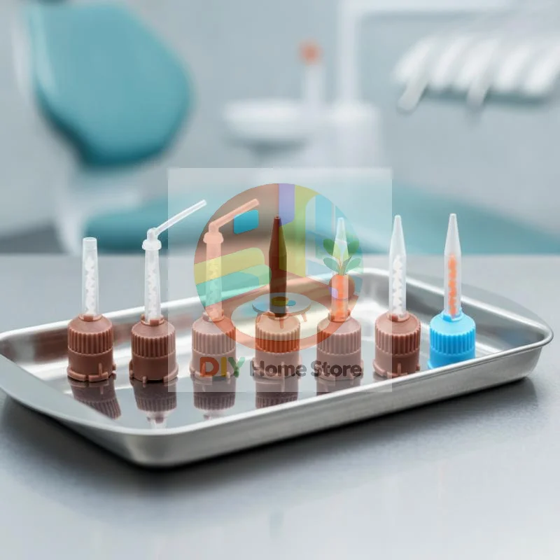 25Pcs Dental Disposable Mixing Tips Smooth Adhesive Flow Intra Oral Nozzles for Professional Dental Surgery Use