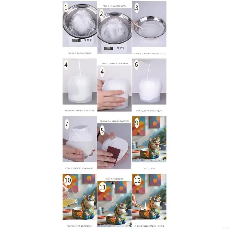 قالب زراعة الحيوانات من السيليكون الفاخر لفن الراتنج الأسمنتي والأواني المزخرفة #2