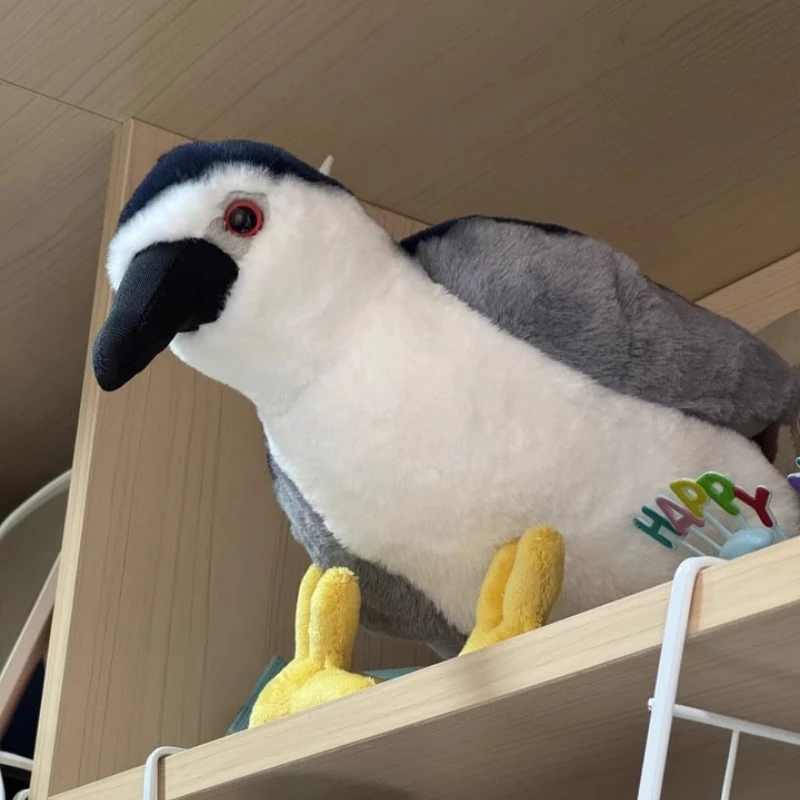 Lovely Night Egret Soft Stuffed Plush Doll Toy Bedroom Sofa Cushion Throw Pillow Home Decoration Children Birthday Gift