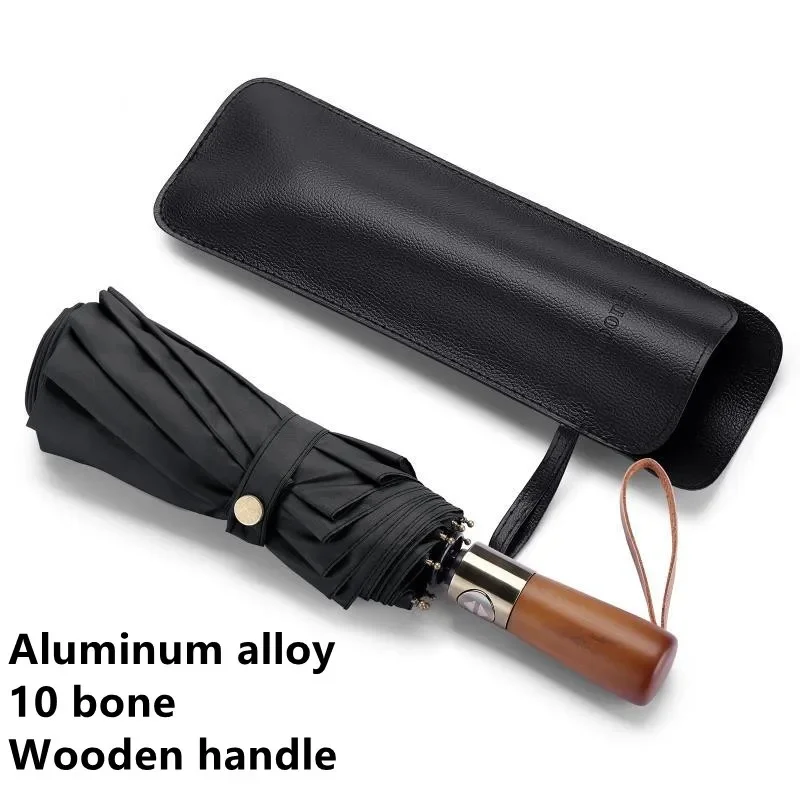 Big Umbrella Men Business Style 115cm Automatic Umbrella Rain Double Layer 10K Windproof Large Golf Umbrellas Wooden