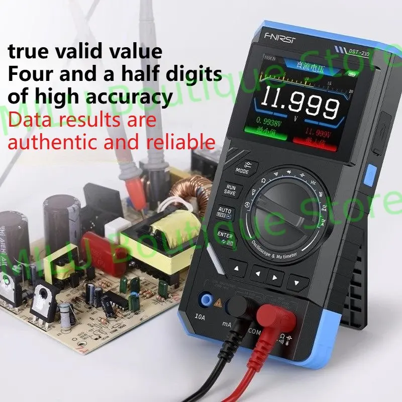 FNIRSI DST-210 3IN1 Digital Multimeter Oscilloscope Signal Source 19999 Counts 10MHz Multifunctional Portable Electrician Tools