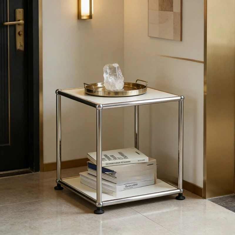 Module combination Stainless steel side Storage cabinet Bedroom Decorative minimalist TV cabinet Side cabinet