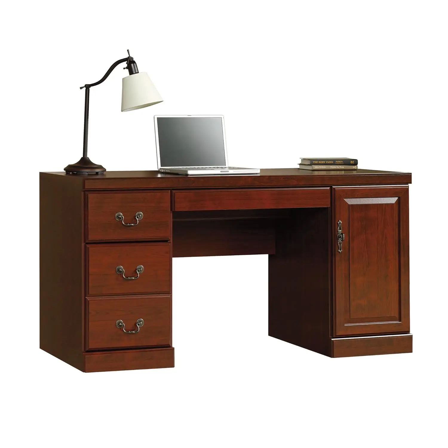 

Classic Cherry Computer Credenza Desk with Storage for Home Office, 59"x20"x30", Customized