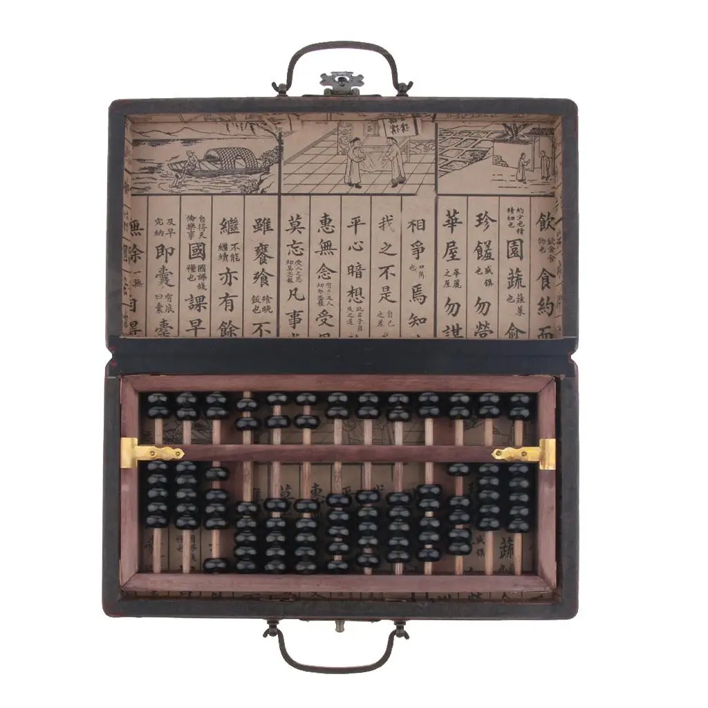 Vintage Style Wooden Abacus Treatment - Professional 13 Column Calculator with Instruction & , Birthday Gift