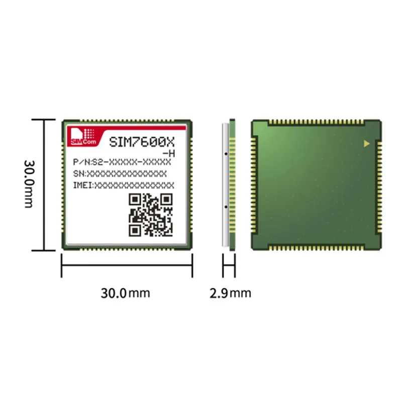 SIM7600E-H Макетная плата SIMcom 30*30 мм LTE CAT4 4G + GNSS Модуль макетная плата Основная плата с антенной FPC + GPS (опционально)