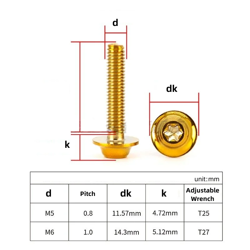 M5 M6 304 Stianless Steel Truss Torx Flange Button Screw For Motor Bike