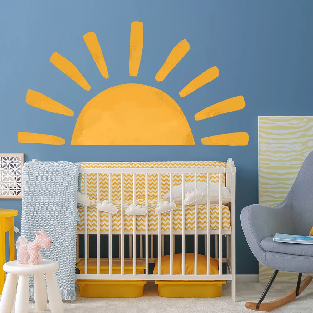 

1 Sheet Half Sun Wall Sticker Nursery Living Room PVC Decorative Room Wall Decal Removable Decals for Nursery