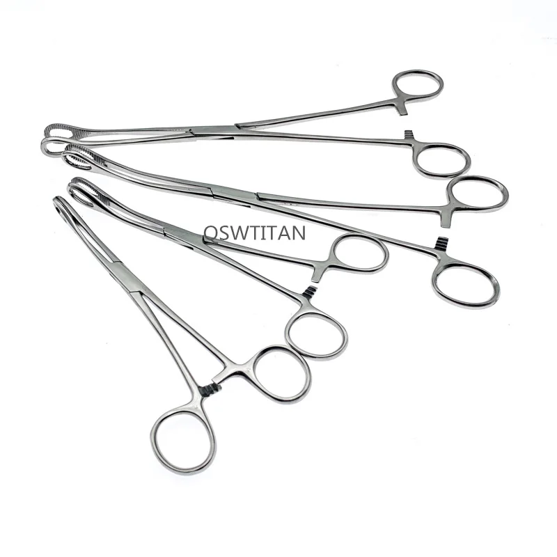 Sponge Forceps  Straight/Curved Serrated Jaws Stainless Steel Veterinary Surgical Instruments