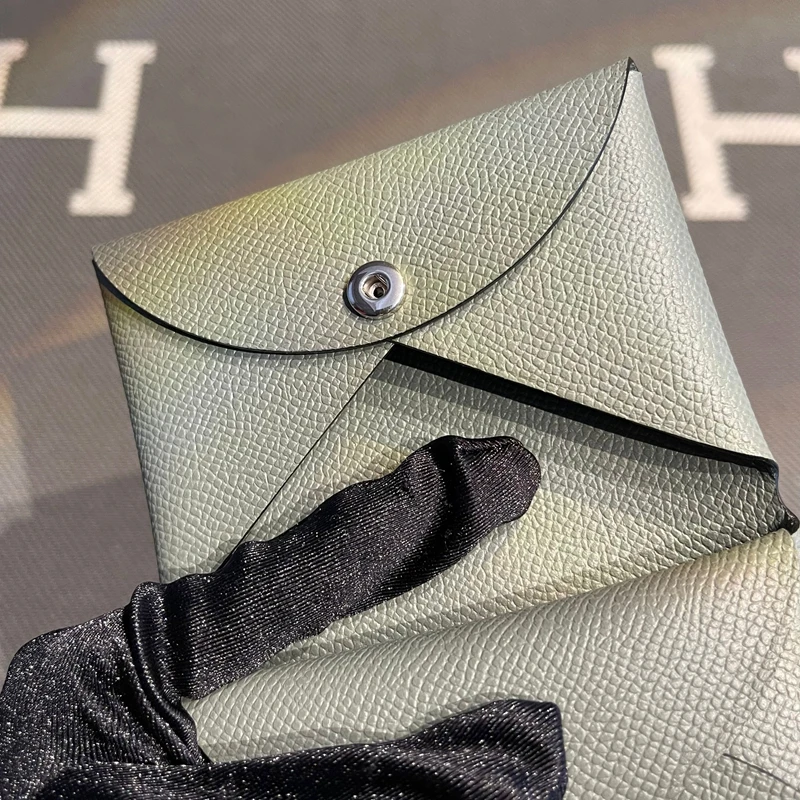 Genuine Leather Coin Key Document Wallet Practical Card Holder  Cloud Grey Short Style Wallet Cowhide Leather