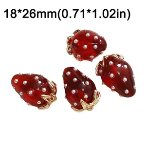 3D -Erdbeerharz -Anhängerkette, DIY -Accessoire -Schmuck, handgefertigtes Bling, farbig, künstlicher Kristall, Ohrring, 1PC 12 Hauptverkauf Luminaria natürlicher Stroh - №12