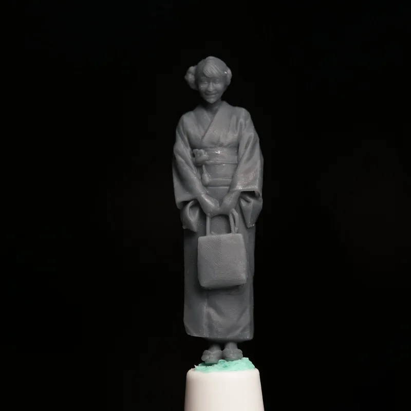 

1/64 Resin Model Figure The Girl Wearing A Kimono Gk Micro Miniature 3d Printed White Model Toy Unassembled And Unpainted Kit