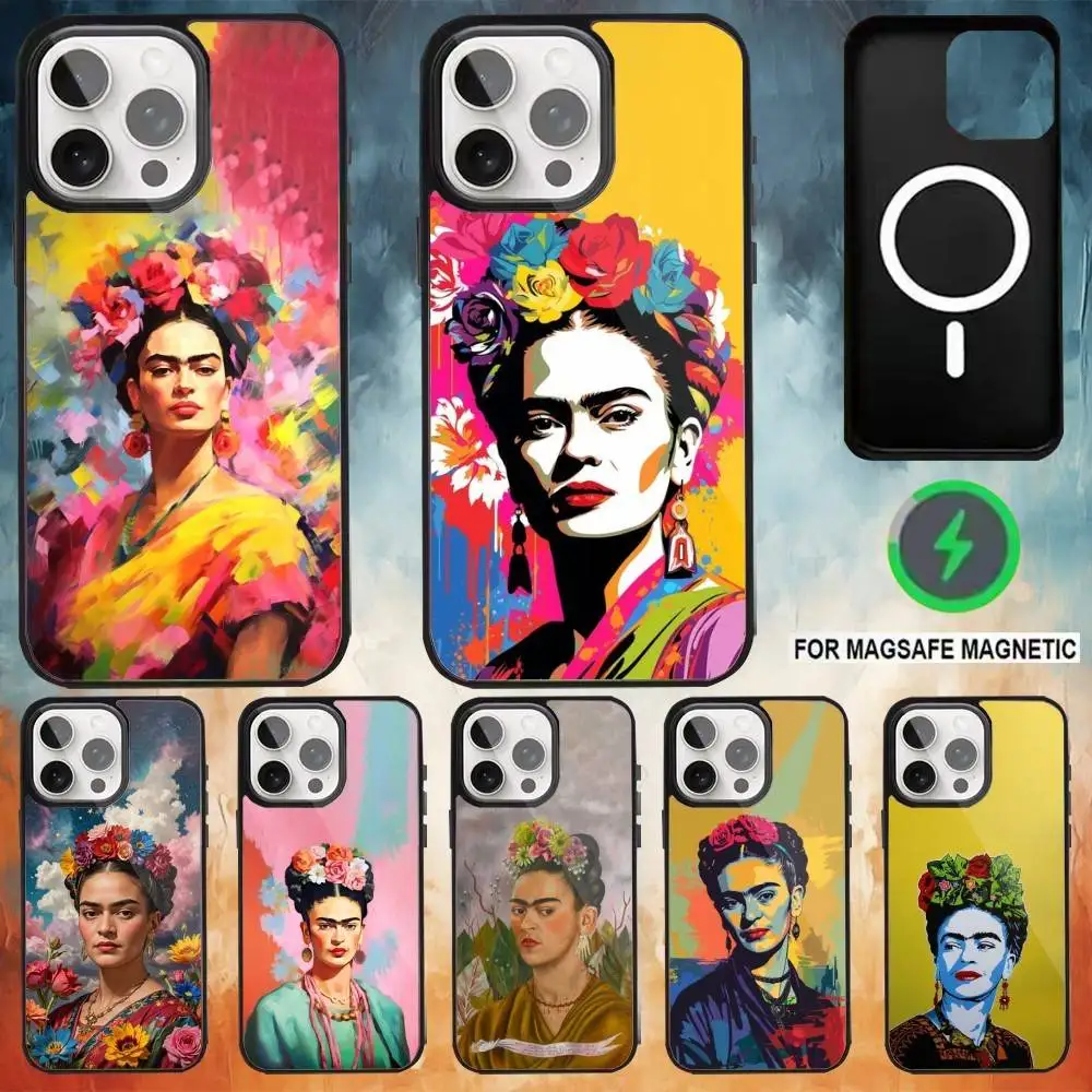 

F-Frida-s K-Kahlo-g Art Phone Case For iPhone17,16,15,14,13,12,11 Plus,Pro Max Magnetic Magsafe Wireless Charging