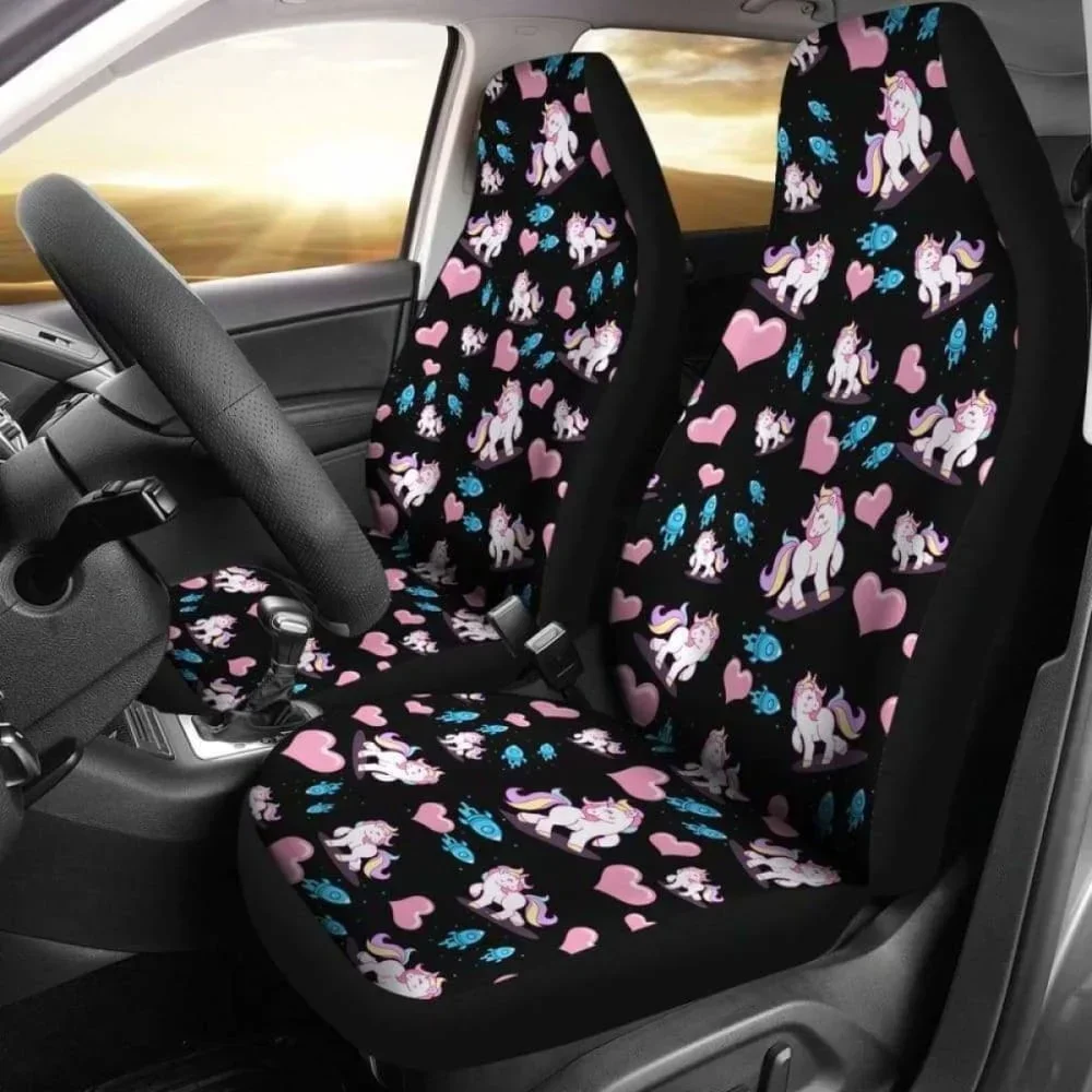 Unicorn Rockets Car Seat Covers Pack of 2 Universal Front Seat Protective Cover