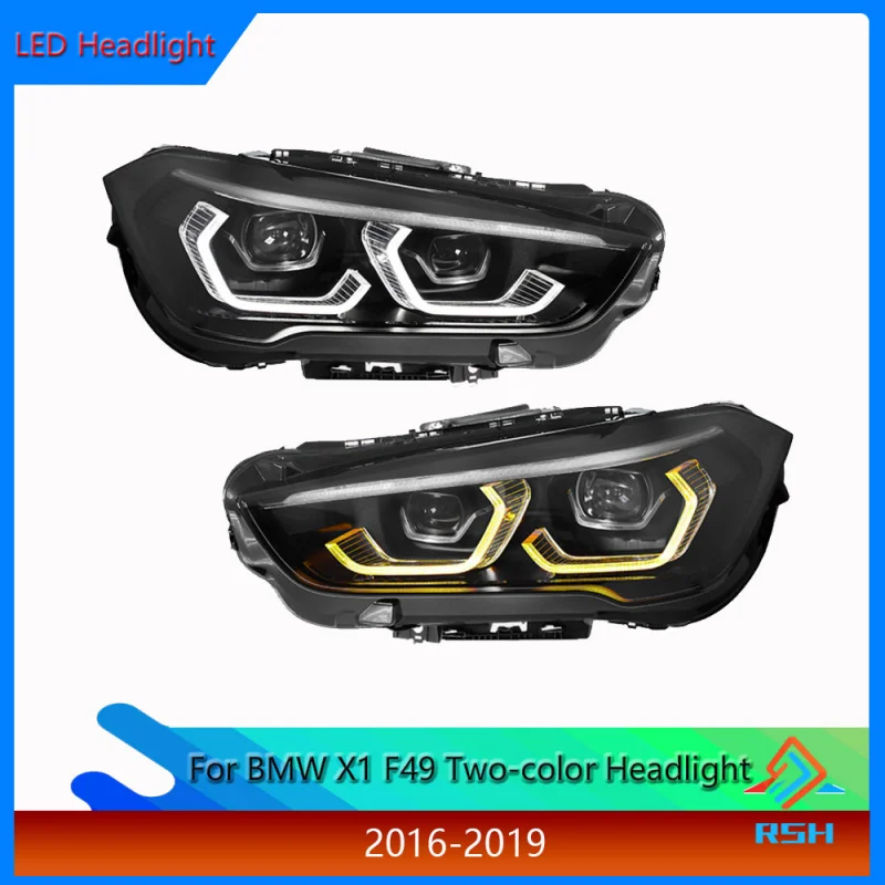 

Для BMW X1 F49 фара в сборе 2016-2019, модели модифицированных новых светодиодных указателей поворота DRL с высокой перспективой и линзой проектора, головной свет