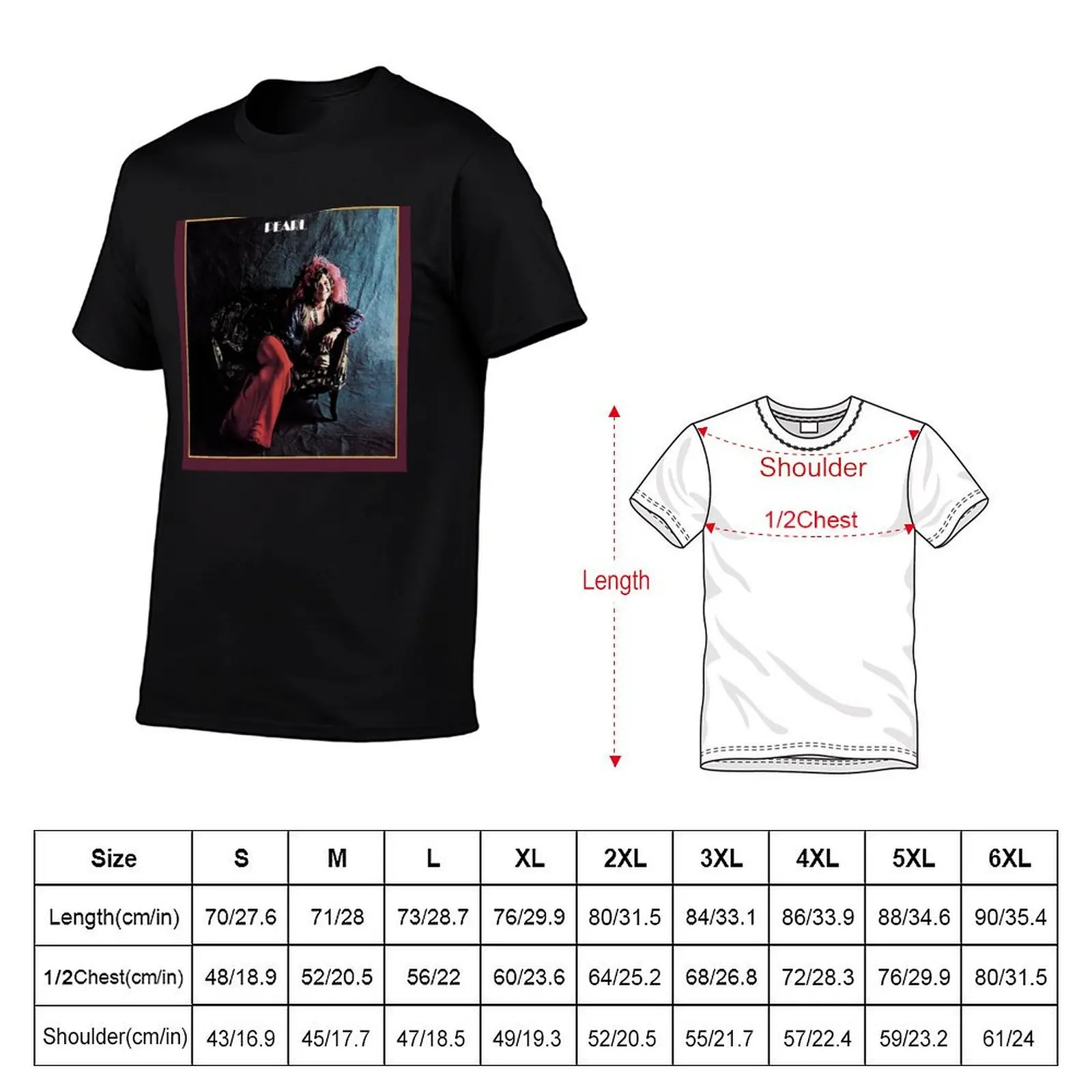 Janis Joplin - Pearl Classic T-Shirt Casual Lightweight Short Sleeve Top