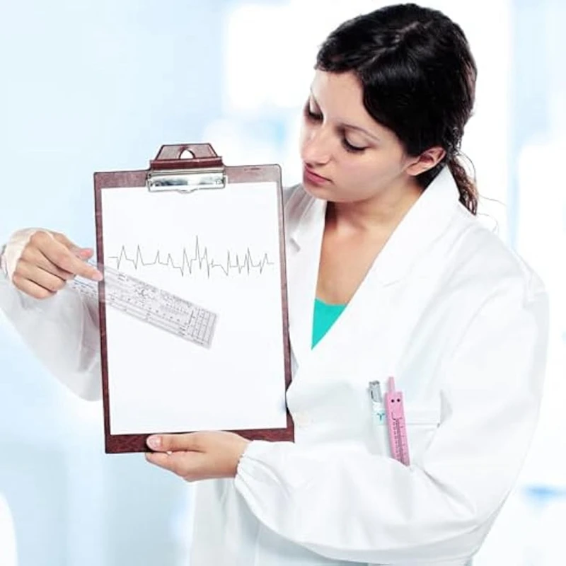 مجموعة أدوات قياس EKG للتمريض ، الفرجار تخطيط القلب المتين ، المسطرة وصياغة مقسم كهربائي للقلب