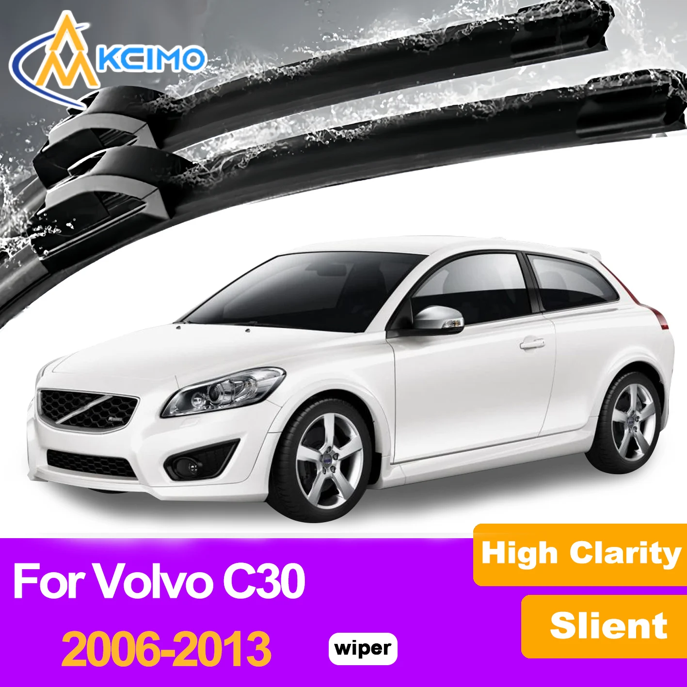 

2Pcs Front Windshield Wiper Blades For Volvo C30 2006-2013 Windscreen Window Car Accessories