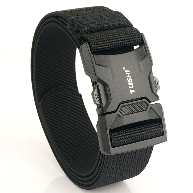 TUSHI Quick Release Tactical Waist Belt Aluminum Alloy Buckle Nylon Workwear Outdoor Training Casual Men's Belt